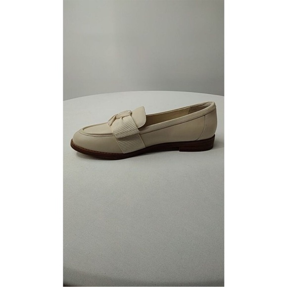 NEW Quince 9 Italian leather bow Elegant Cream Loafers - Picture 6 of 8